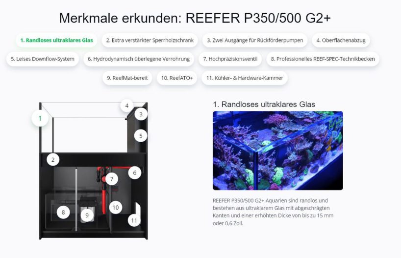 Red Sea REEFER™ Peninsula G2+ 350 System Raumteiler Schwarz (R43501G2P-EUR)