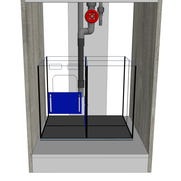 D-D AQUA-Pro Reef 600 Cube Carbon Oak 60x60x60cm Aquariumsystem mit Holzschrank